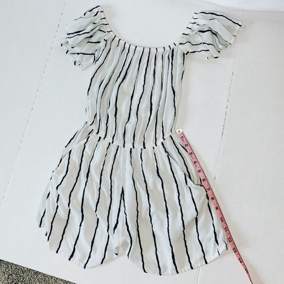 H&M White and Black Striped Romper Size 6 - Picture 6 of 9